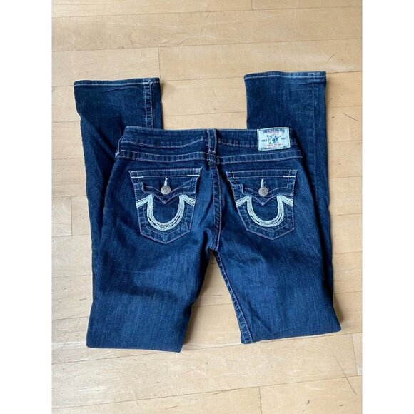 True Religion sz 28 blue Jean Denim women straight leg - Picture 5 of 6